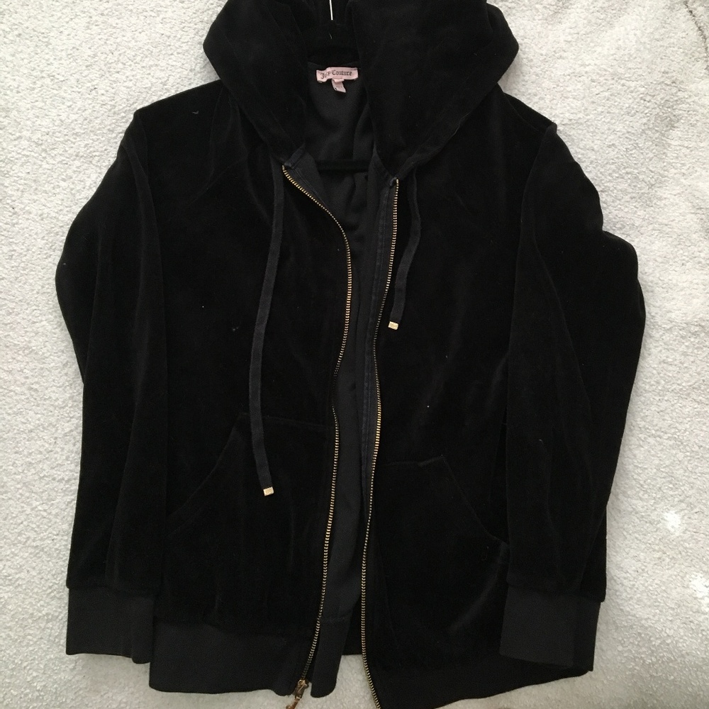 Juicy Couture Black Zip Up Jacket With Gold Zipper